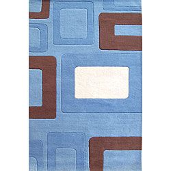 Alliyah Handmade Multi Boxes Blue New Zealand Blend Wool Rug (8 X 10) (BluePattern GeometricShips via UPSTip We recommend the use of a non skid pad to keep the rug in place on smooth surfaces.All rug sizes are approximate. Due to the difference of monit