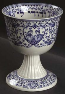 Spode Blue Room Judaic Collection Wedding Cup, Fine China Dinnerware   Blue/Whit