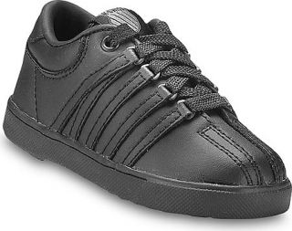 Girls K Swiss Classic   Black Lace Up Shoes