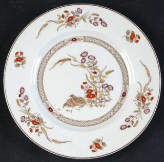 Royal Doulton Russet Glen Salad Plate, Fine China Dinnerware   Brown/Red Band &