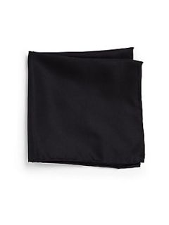 Collection Silk Solid Pocket Square   Black
