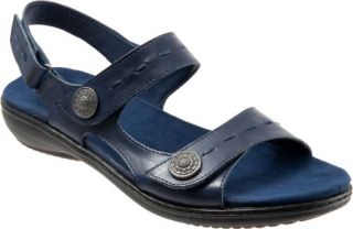 Womens Trotters Kat   Navy Veg Calf Leather Casual Shoes