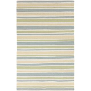 Handwoven Integra Powder Blue Wool Rug (2 X 3)