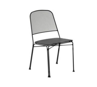 EmuAmericas Stacking Side Chair, Wrought Iron Frame, Steel Mesh Seat & Back, Iron