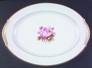 Noritake Rosetta 16 Oval Serving Platter, Fine China Dinnerware   Pink Rose&Ros