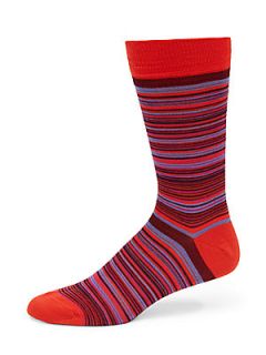 Skinny Striped Socks   Red Purple