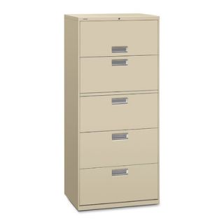 HON 600 Series 30 W Five Drawer Lateral File with Posting Shelf 675L Finish