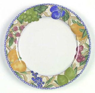 Sango Delight  Dinner Plate, Fine China Dinnerware   Multicolor Fruit On Rim
