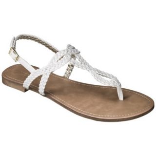 Womens Merona Esma Braided Sandals   White 9.5