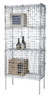 Focus Security Cage Complete Stationary Kit w/ 4 Shelves, 24 X 36 x 63 in, Chromate