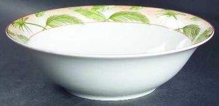 American Atelier Tropical Palm 9 Round Vegetable Bowl, Fine China Dinnerware  