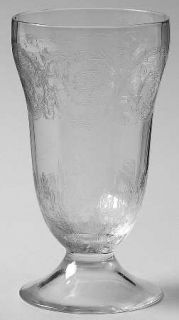 Unknown Crystal Unk2869 Juice Glass   Etched Leaves & Flowers,Optic
