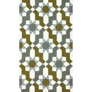 Nuloom Handmade Wool Modern Moroccan Trellis Grey Rug (5 X 8)