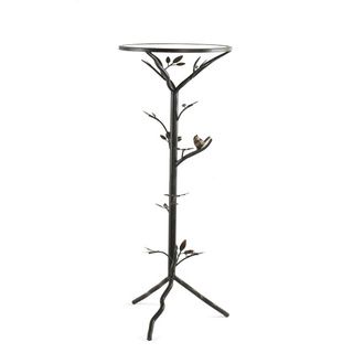 Glass Bird Large Metal End Table
