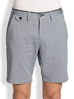 Paul Smith Jeans Herringbone Trouser Shorts   Grey