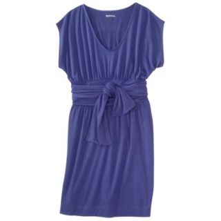 Merona Womens Shirred Dress w/Tie Back   Blue   L