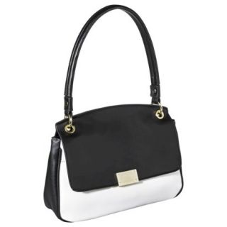 Merona Satchel Handbag   Black/White