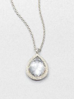 IPPOLITA Clear Quartz & Diamond Pendant Necklace   Silver