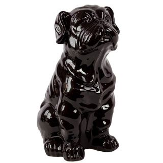 Black Ceramic Sitting Dog