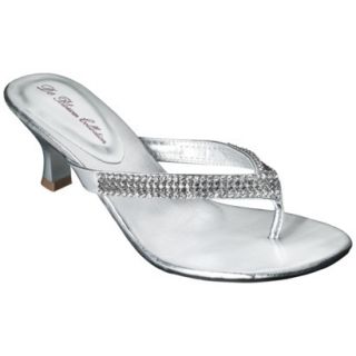 Womens De Blossom Sarita Kitten Heel Sandal   Silver 7