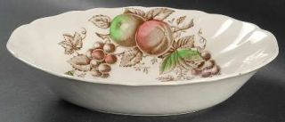 Johnson Brothers Harvest Time Brown/Multicolor 9 Oval Vegetable Bowl, Fine Chin