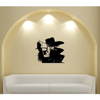 Japanese Manga Villain Guy Vinyl Decal Sticker (Glossy blackEasy to apply, instructions includedDimensions 25 inches wide x 35 inches long )