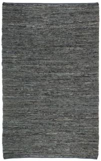 Hand woven Black Leather Chindi Rug (25 X 42) (BlackPattern SolidMeasures 0.125 inch thickTip We recommend the use of a non skid pad to keep the rug in place on smooth surfaces.All rug sizes are approximate. Due to the difference of monitor colors, some