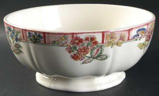 Gien Jardin Imaginaire 9 Round Vegetable Bowl, Fine China Dinnerware   Floral/A