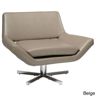 Modern Faux Leather Chrome Base Lounge Chair