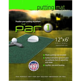 Par 1 Putting Green (GreenDimensions 72 inches long x 12 inches wideWeight 2 poundsPlastic putting cup includedLay flat, non skid backing )