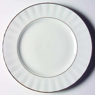 Gorham Andante Gold Dinner Plate, Fine China Dinnerware   Fluted,Gold Trim