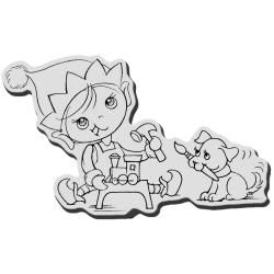 Stampendous Christmas Cling Rubber Stamp  Toymaker Kiddo