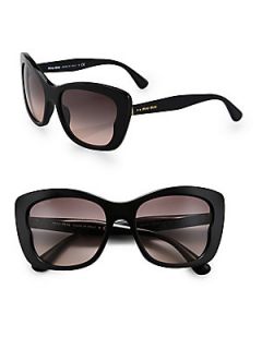 Miu Miu Oversized Acetate Butterfly Sunglasses   Black