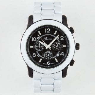 Two Tone Metal Watch White/Black One Size For Men 209029168