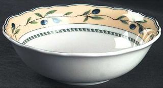 Wedgwood Tuscany Collection Coupe Cereal Bowl, Fine China Dinnerware   Blue/Yell