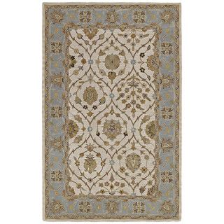 Lawrence Beige Arabesque Hand tufted Wool Rug (2 X 3)