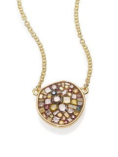 Pleve Cinnamon Diamond & 18K Yellow Gold Mosaic Pebble Pendant Necklace   Gold