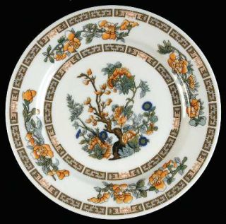Syracuse Indian Tree Orange Flowers (White) Salad Plate, Fine China Dinnerware  