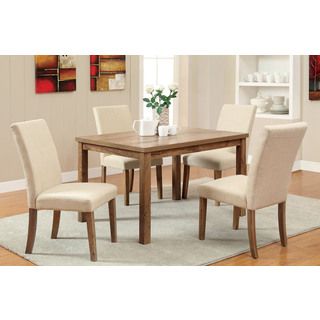 Elva 5 piece Dining Set With Ivory Fabric Side Chair