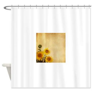  aged paper texture with sunflowers Shower Curtain  Use code FREECART at Checkout
