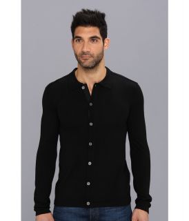 John Varvatos Button Front Cardigan Sweater Mens Sweater (Black)