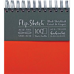 Flip sketch Madarin 6 inch Blank Sketchbook (MandarinMaterials PaperPackage includes one (1) square sketchbookWire bound100 pages of acid free 90 gsm sheetsDimensions 6 inches high x 6 inches high )