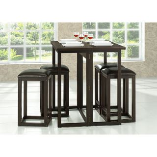 Leeds Brown Wood Collapsible Pub Table Set