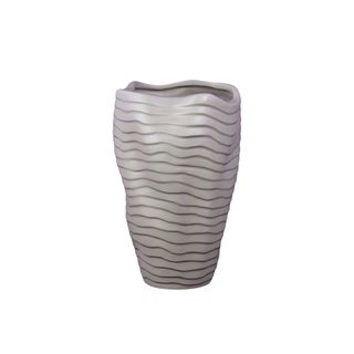 Grey Wave Ceramic Vase (12.01 inches high x 7.88 inches wide x 7.29 inches deepFor decorative purposes onlyDoes not hold water CeramicSize 12.01 inches high x 7.88 inches wide x 7.29 inches deepFor decorative purposes onlyDoes not hold water)