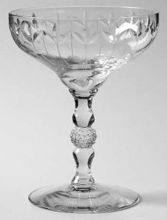 Reizart Steffens Champagne/Tall Sherbet   Stem #503, Cut Fan & Dot Design