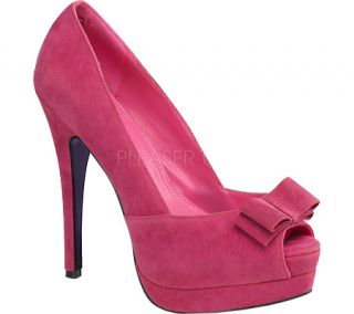 Womens Pin Up Bella 10   Fuchsia Sueded PU Ornamented Shoes