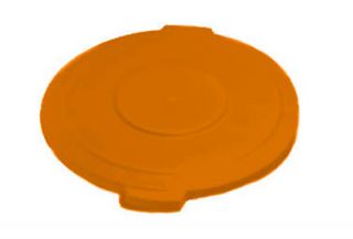 Carlisle 32 gal Round Waste Container Lid   Polyethylene, Orange