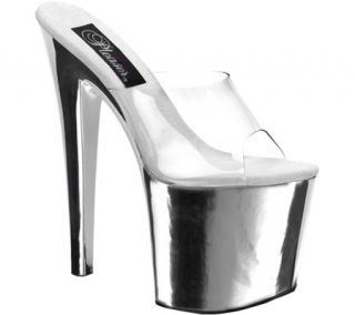 Womens Pleaser Taboo 701   Clear/Silver Chrome Dress Shoes