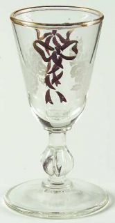Libbey   Rock Sharpe Rose Classic Cordial Glass   Stem 3003, White Roses, Gold R