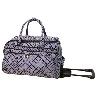 Jenni Chan Womens Brush Strokes Blue 20 inch Carry On Rolling Upright Duffel Bag (BlueWeight 4.3 poundsPockets Two (2) zipper front pockets, Five (5) internal pocketsLaptop pocket 9 inches wide x 16 inches wide x 1 inch deepHandle Top and front handle